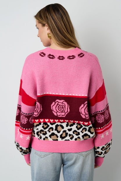 Chic Floral Print Knit Cardigan for Fall/Winter