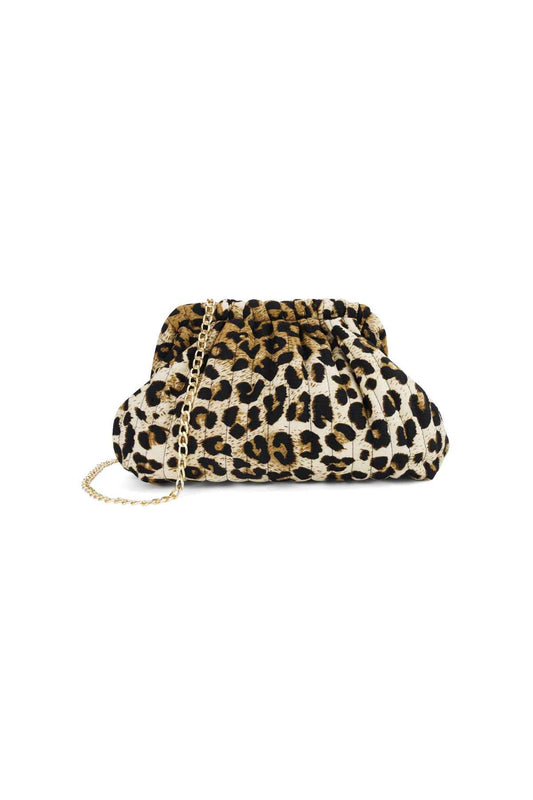 Chic Leopard Print Cotton Shoulder Bag for Women