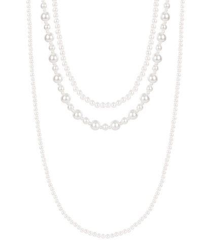 Elegant White Multi-Layer Pearl Necklace for Spring/Summer