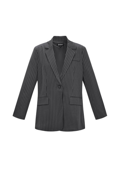 Elegant Striped Ladies' Suit Set for Fall/Winter