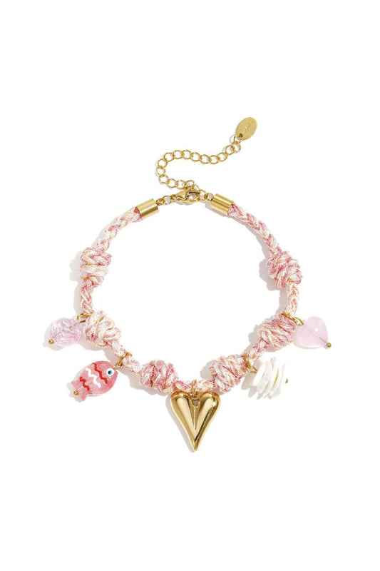Rope Charm Bracelets Heart Sweet Daily Romantic Series Women's jewelry