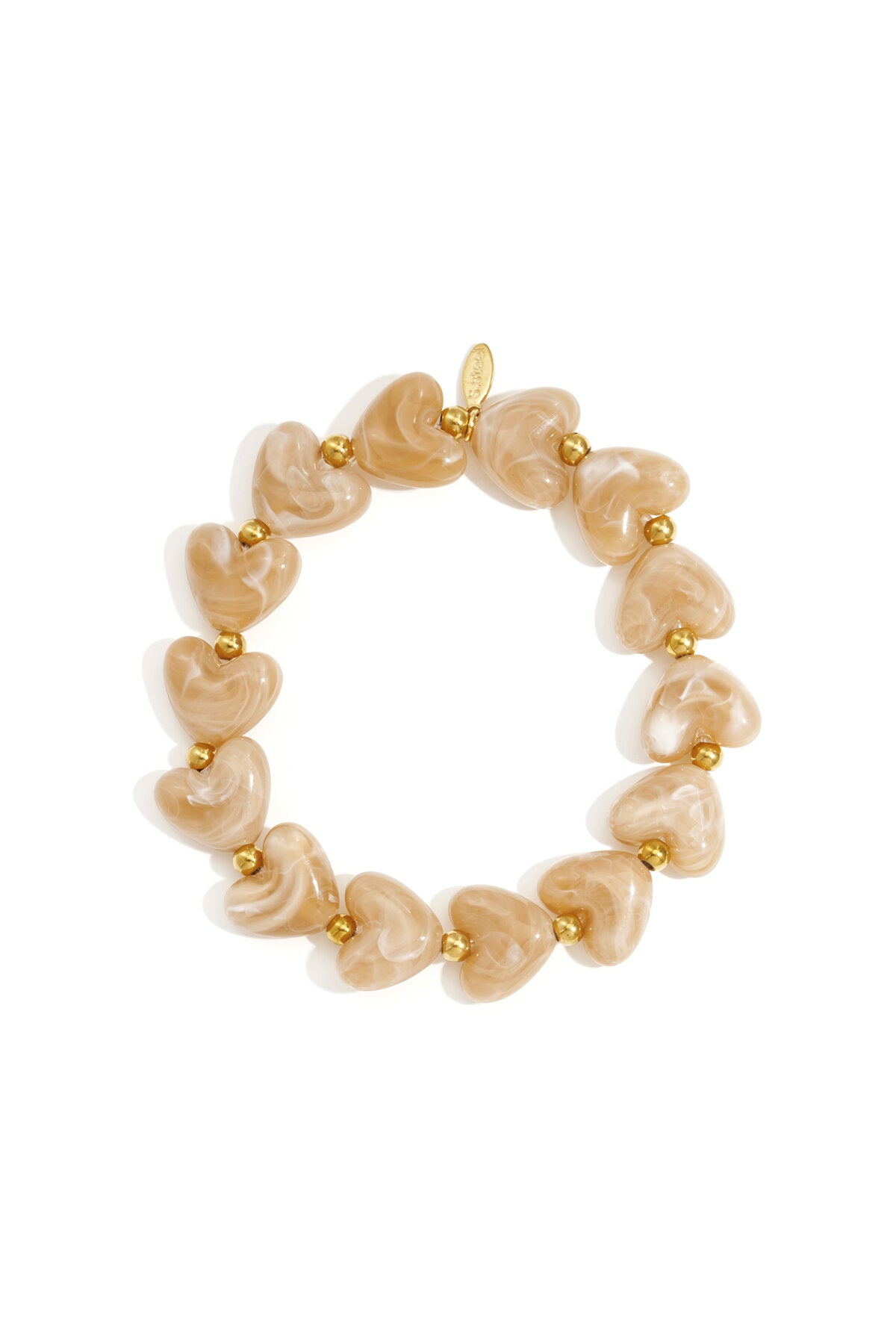Elastieken hartjes kralenarmband