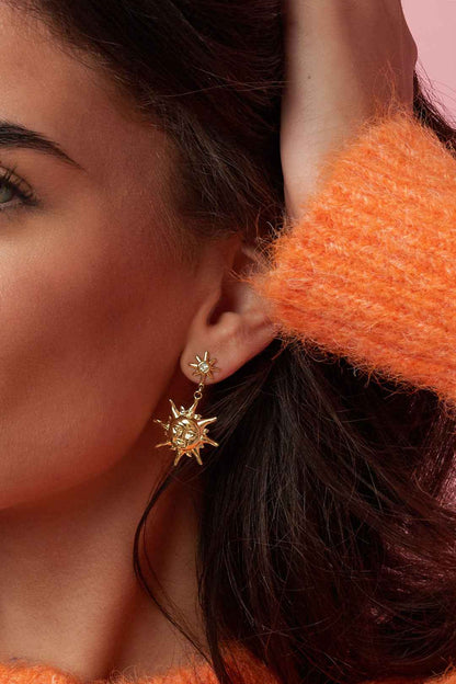 Stainless Steel Charm Earrings sun Casual Daily Simple Series Women's jewelry