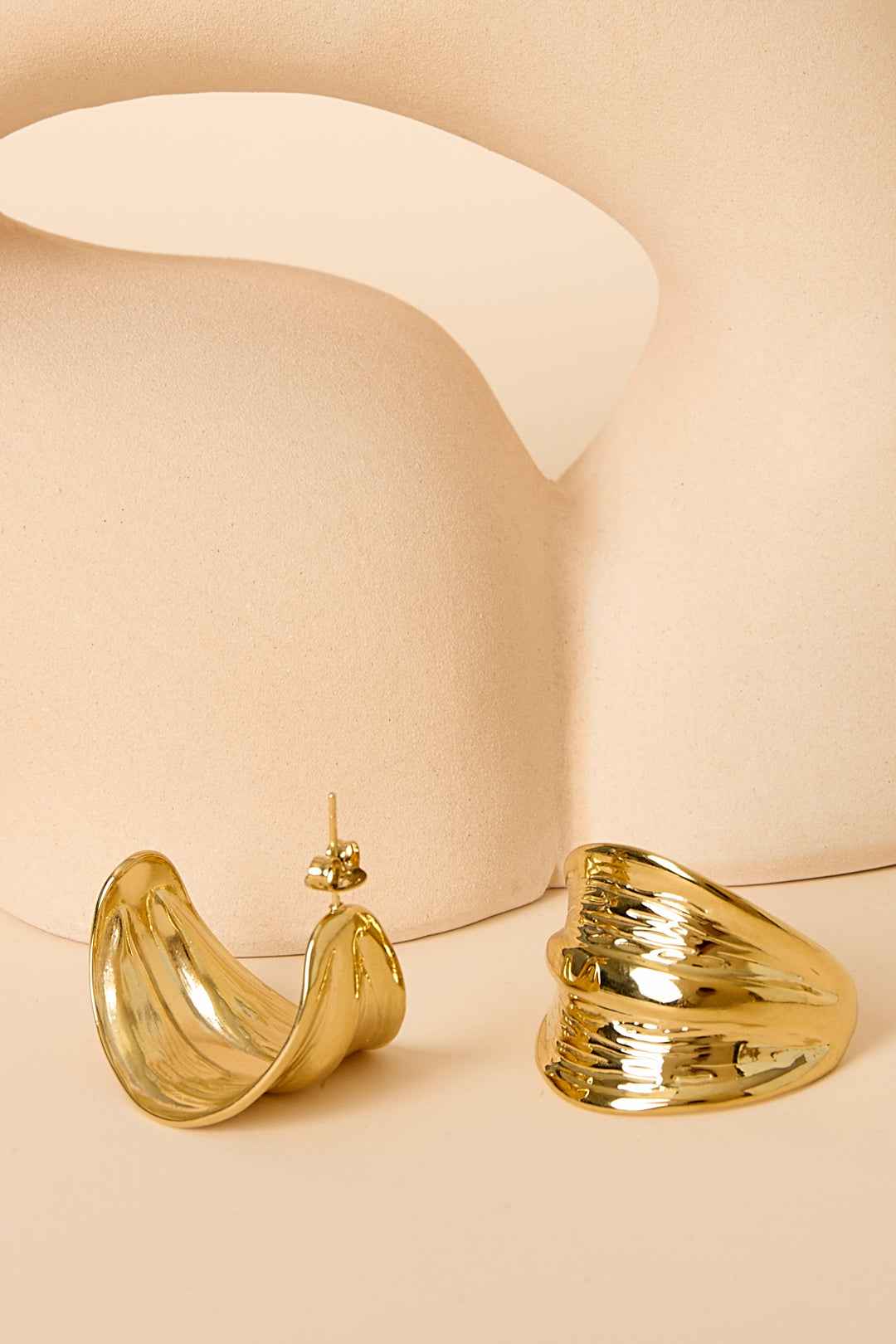 Stainless Steel Hoop Earrings leaf Casual Daily Simple Series Women's jewelry