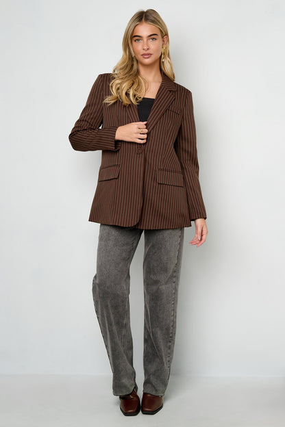 Elegant Striped Ladies' Suit Set for Fall/Winter