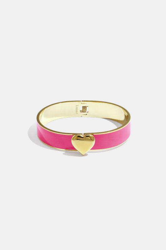 Bracelet in various colours with heart detail - 1.3 cm