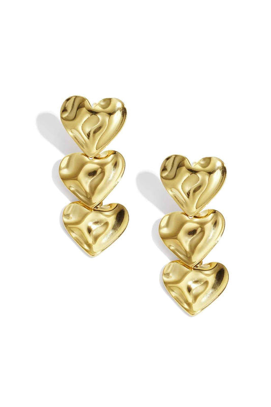 Elegant Heart Dangle Earrings for Women, Silver & Gold