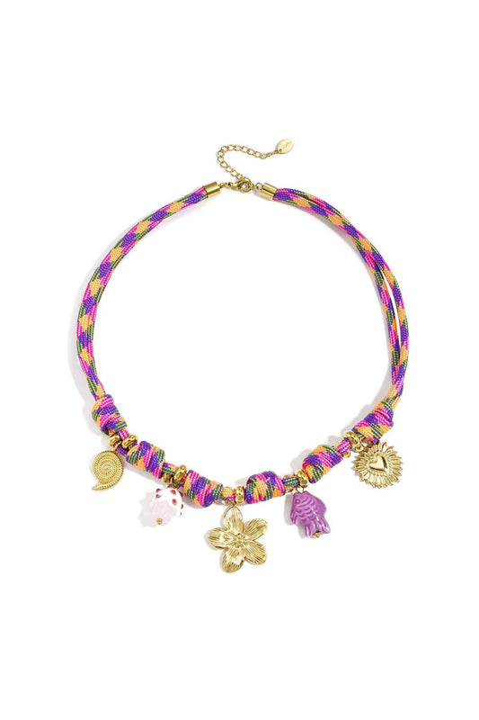 Elegant Purple Braided Necklace for Women - Spring/Summer Essential