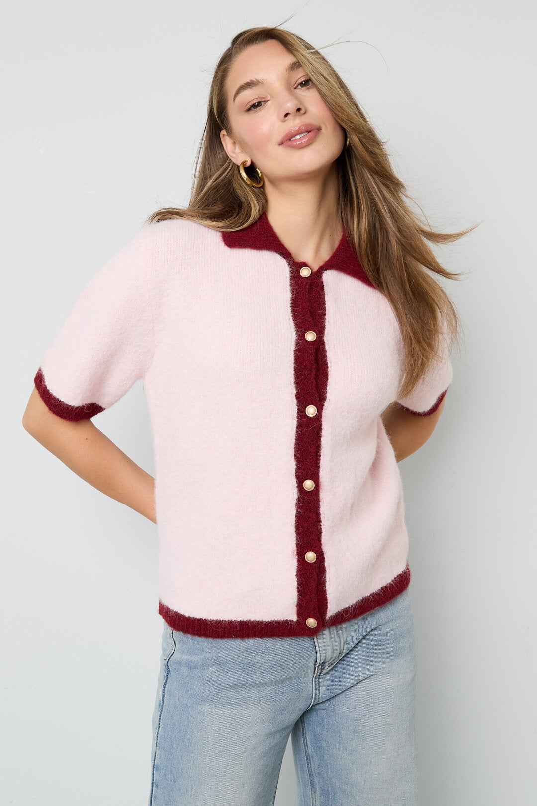 Soft Knit Cardigan for Spring/Summer in Pink, Blue & Beige