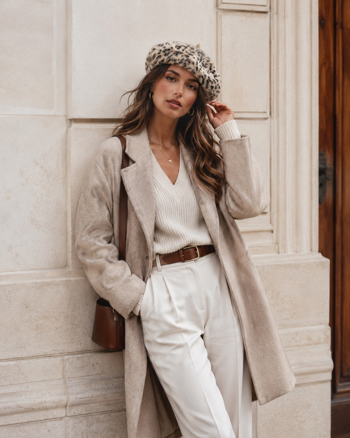 Baret Léonie leopard – damesbaret My Zaya