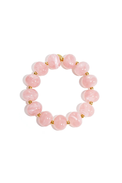 Elastic beaded bracelet with large beads