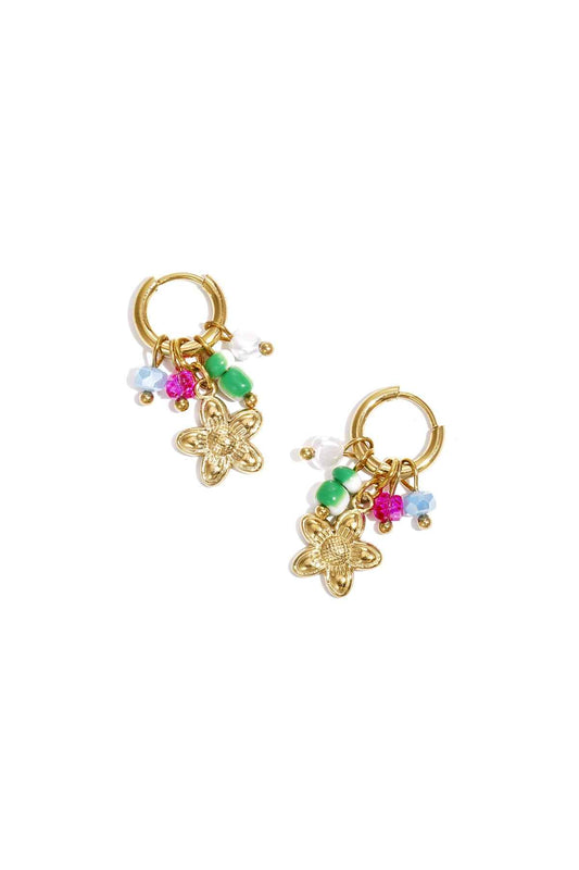 Stainless Steel Drop Earrings Flower Casual Daily Romantic Series Women's jewelry