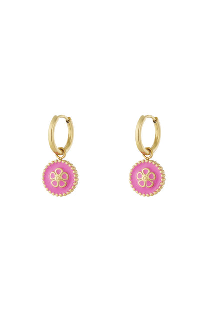 Stylish Stainless Steel Flower Drop Earrings for Spring