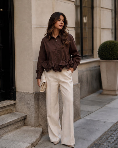 Blouse Elodie chocobruin full body look