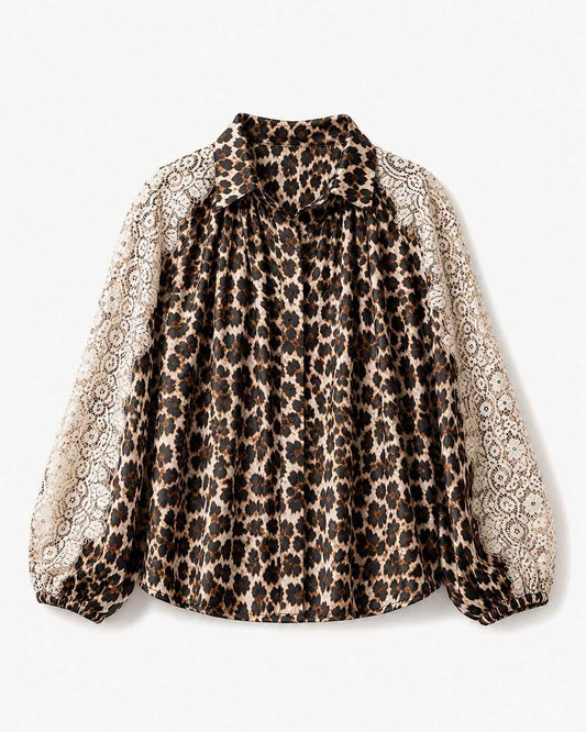 Blouse Oriane – Leopard Lace