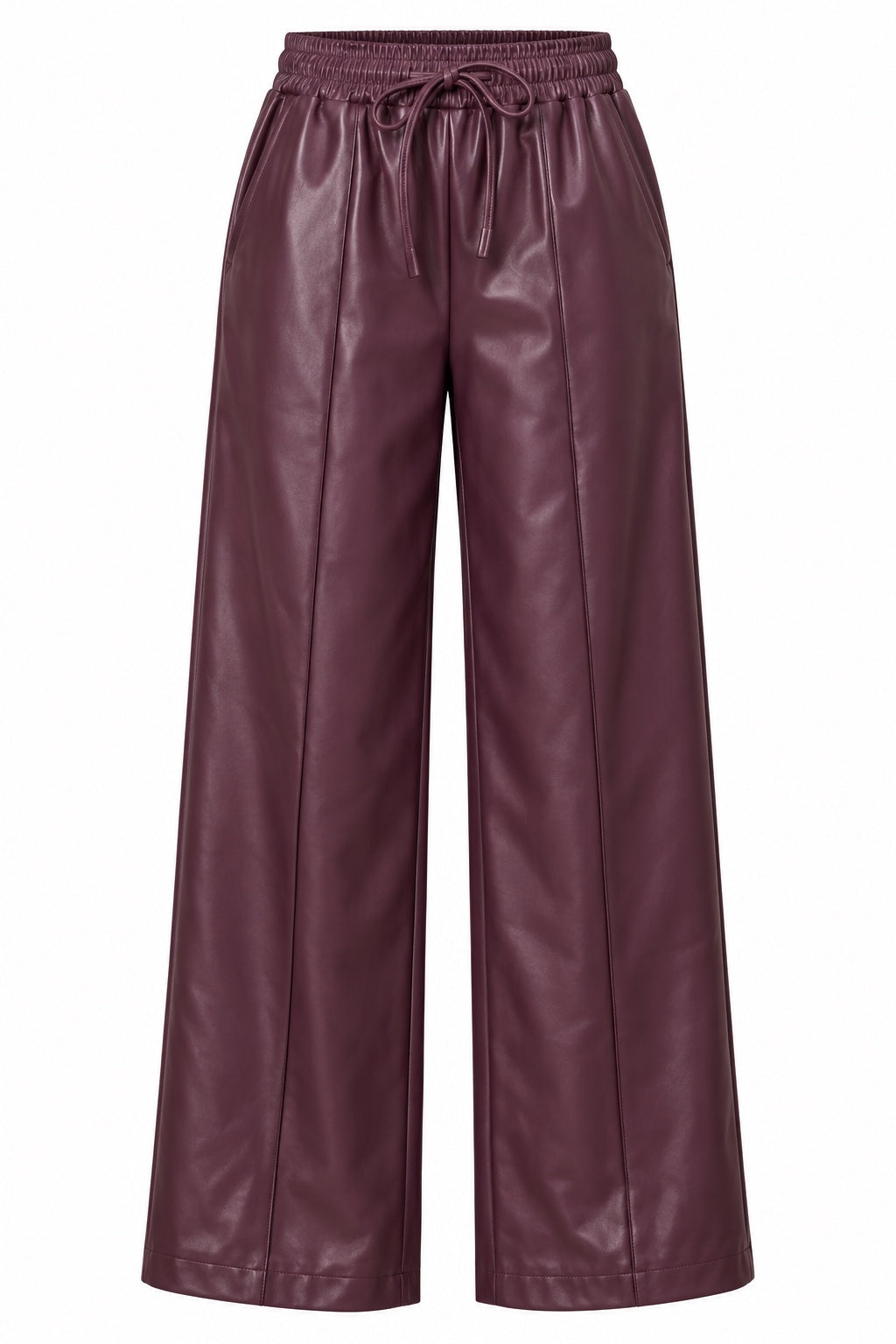 Broek Solène PU leder in bordeaux productfoto