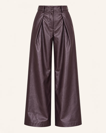 Broek Valora PU leder in bordeaux productfoto