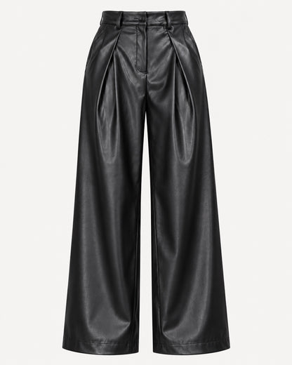 Broek Valora PU leder in zwart productfoto