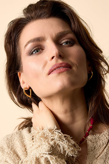 Elegant Heart-Shaped Hoop Earrings for Daily Wear