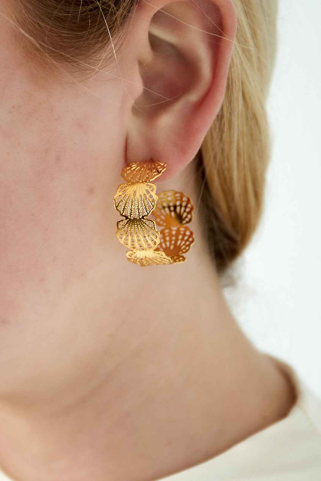 14K Gold Plated Hoop Earrings for Women