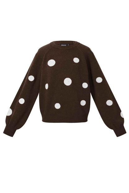 Cozy Knitted Sweater for Fall/Winter - Polka Dots