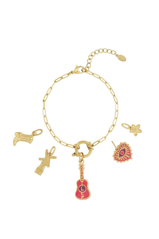 Elegant 14K Gold Plated Charm Bracelet for Women
