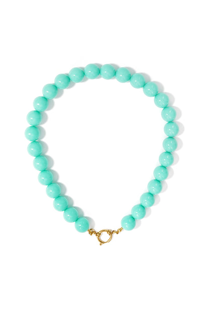 Necklace with large beads and front closure-15mm