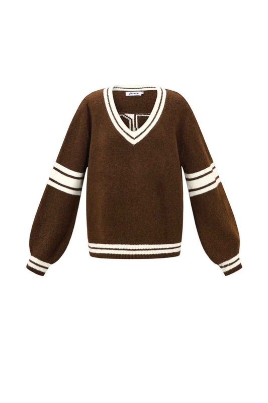 Soft Knitted Sweater for Fall/Winter, Color Clash Design