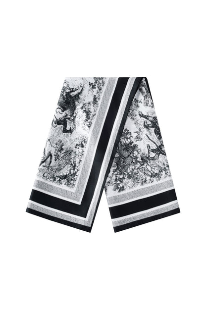 Elegant Grey & Black Summer Scarf for Women