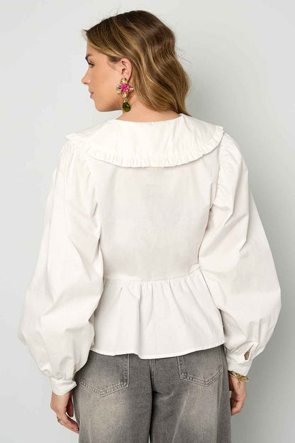 Katoenen blouses en overhemden Effen casual lente/zomerkleding