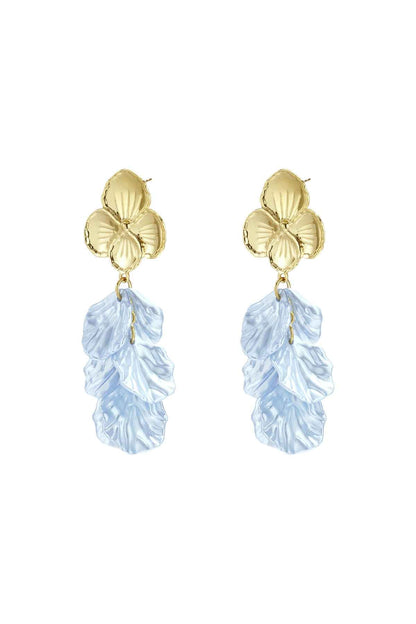 Flower earrings with mother of pearl