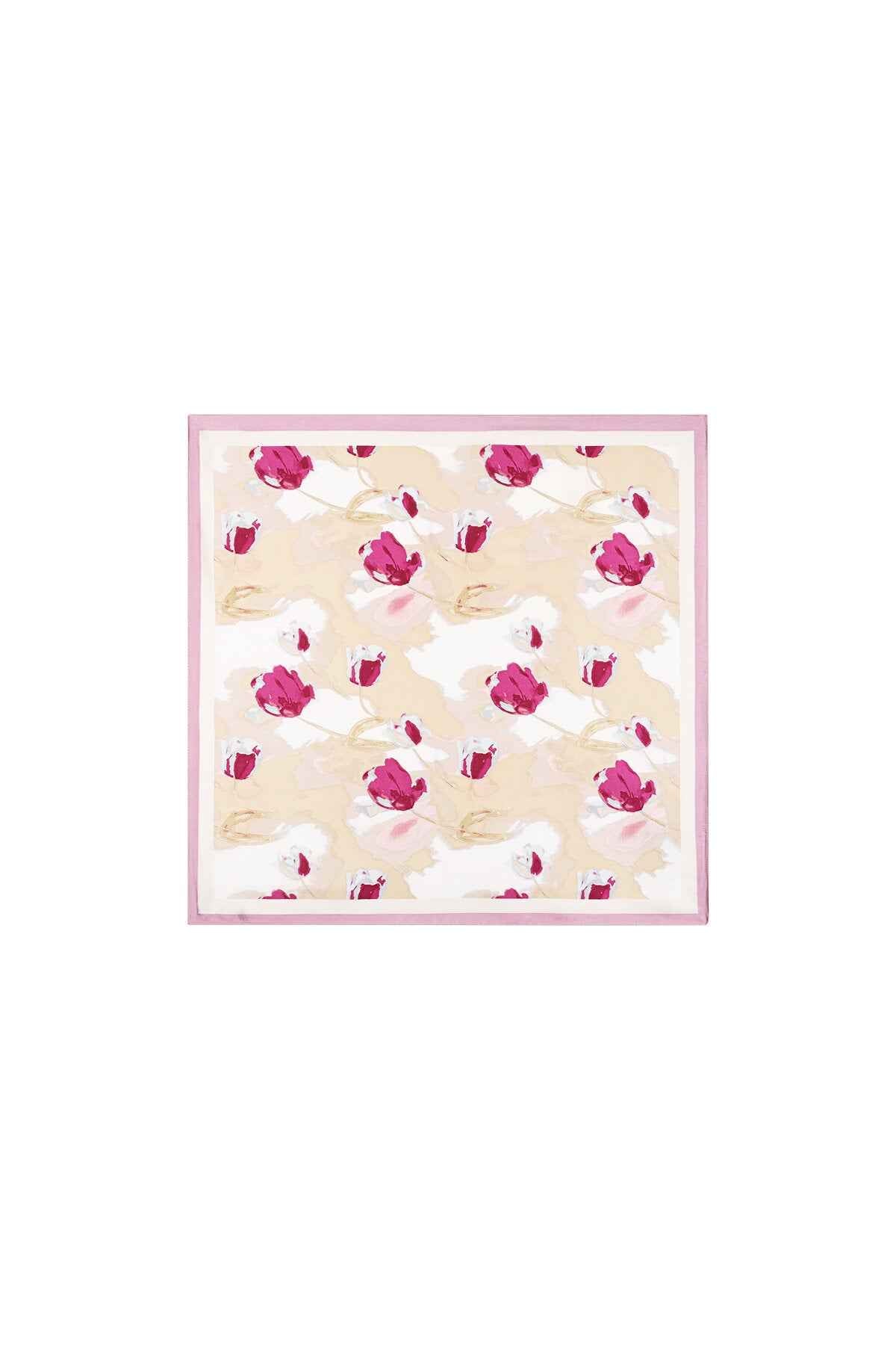 Romantic Pink Floral Summer Scarf for Women
