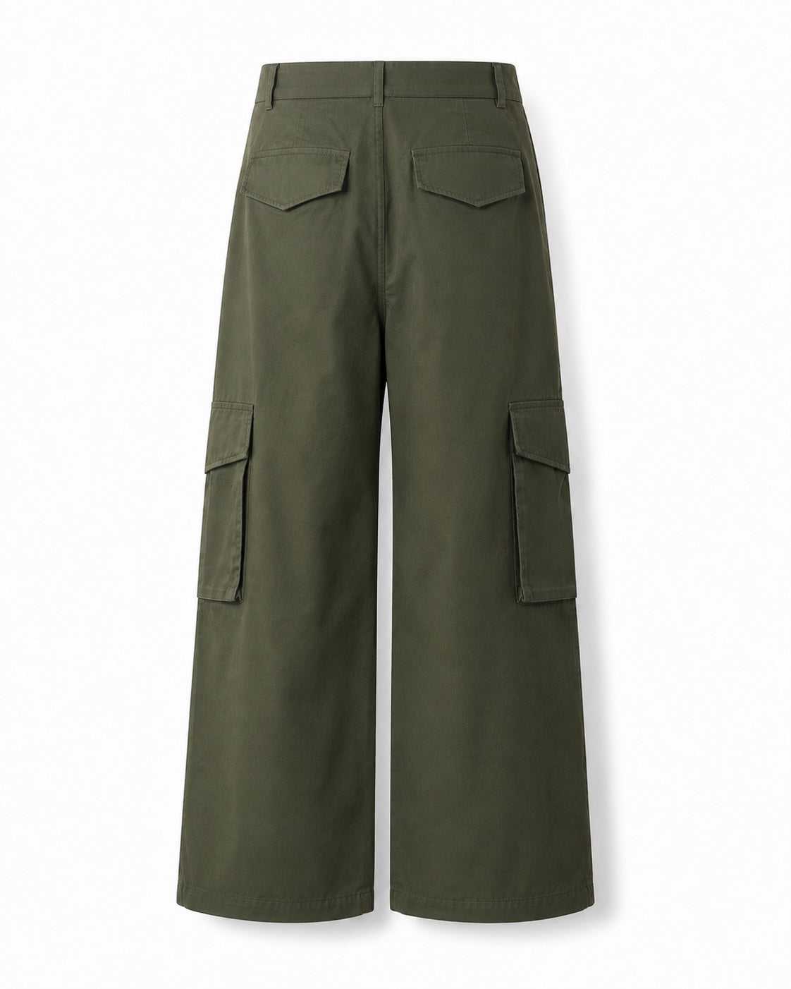 Productfoto achterzijde van Cargo Broek Jade in olijfgroen met cargozakken