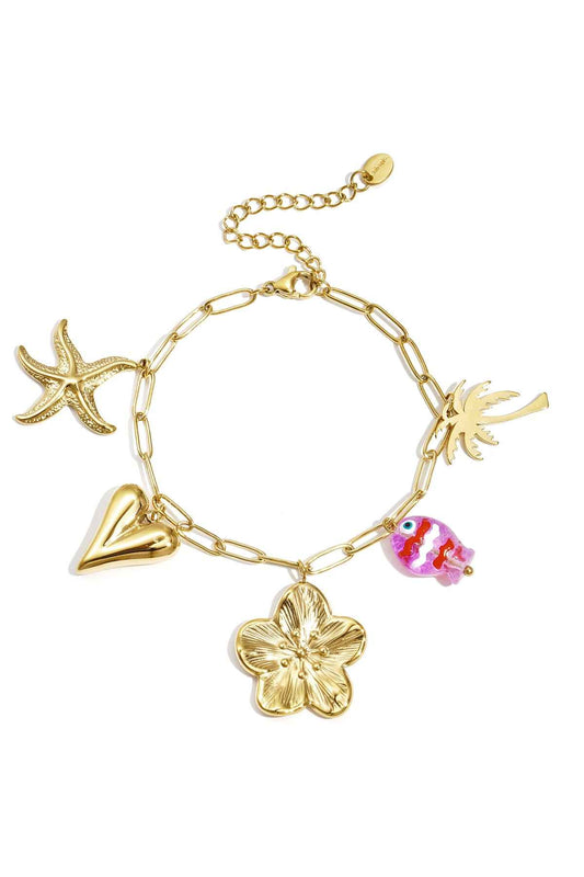 Stainless Steel Charm Bracelets Heart Casual Holiday/Beach Simple Series Women's jewelry