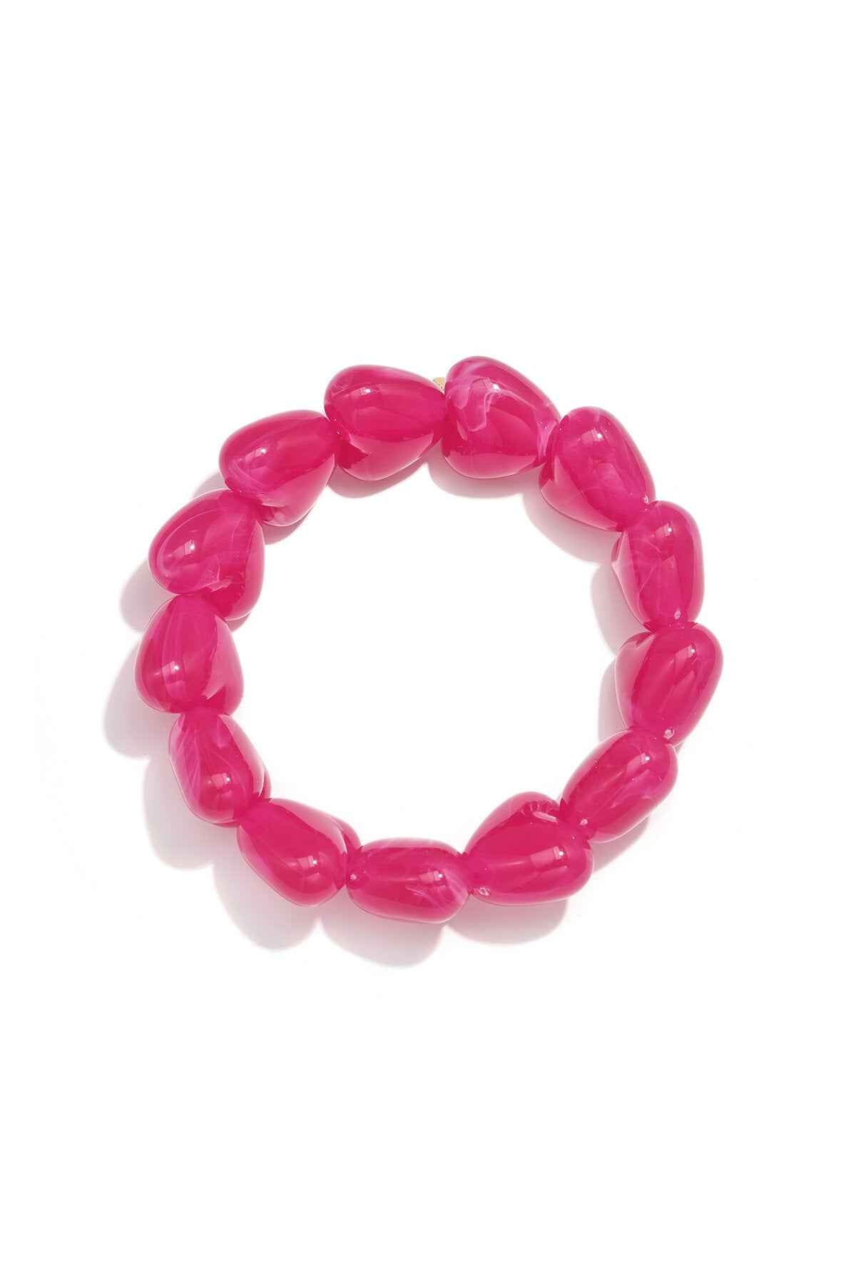 Kralen armband met grote harte kralen