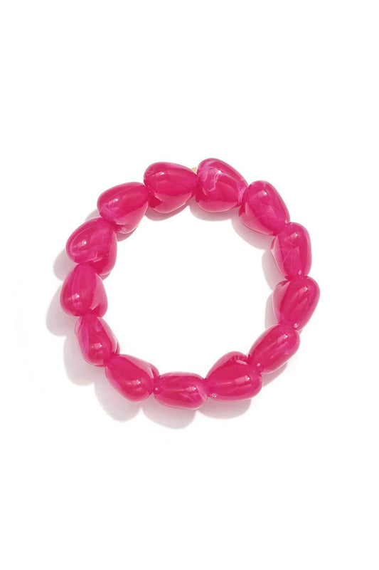 Kralen armband met grote harte kralen