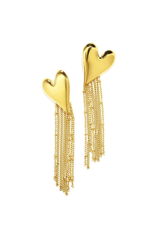 Elegant Gold Heart Dangle Earrings for Women