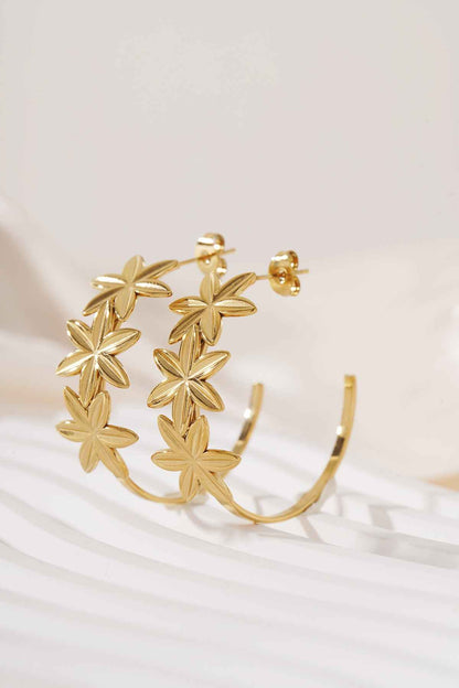 Elegant Flower Hoop Earrings for Spring/Summer