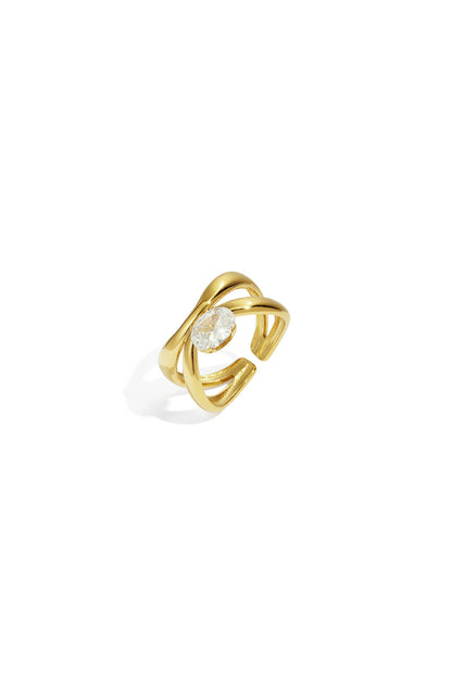 Lumé Adjustable Gold Zircon Ring for All