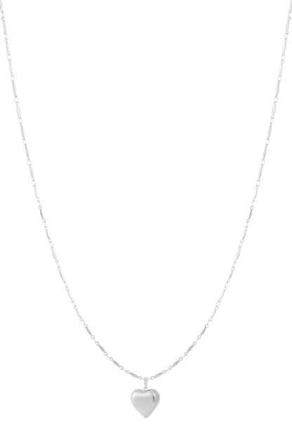 Elegant Long Heart Necklace in Silver & Gold