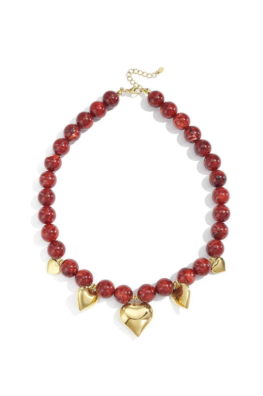 Chic Acrylic Beaded Necklace for Winter Elegance
