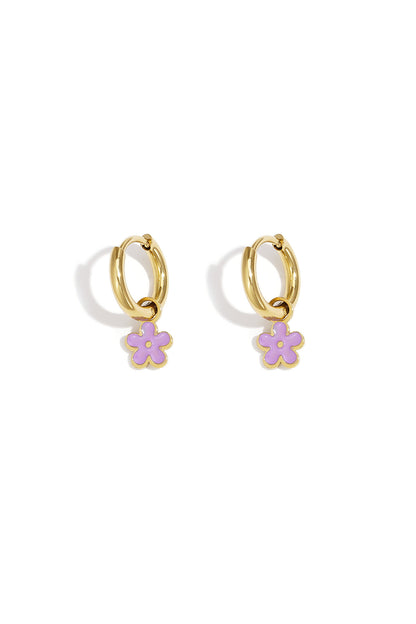 Stylish Stainless Steel Flower Drop Earrings