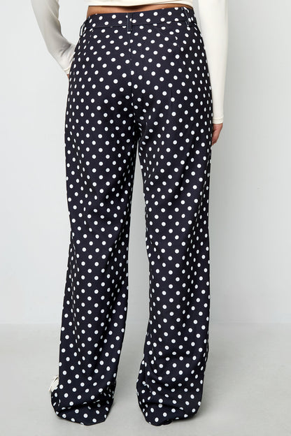 Elegant Polka Dot Straight Pants for All Seasons