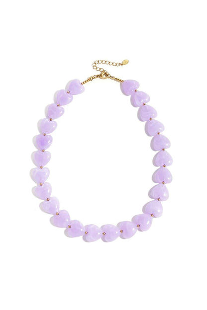 Necklace with heart-shaped beads