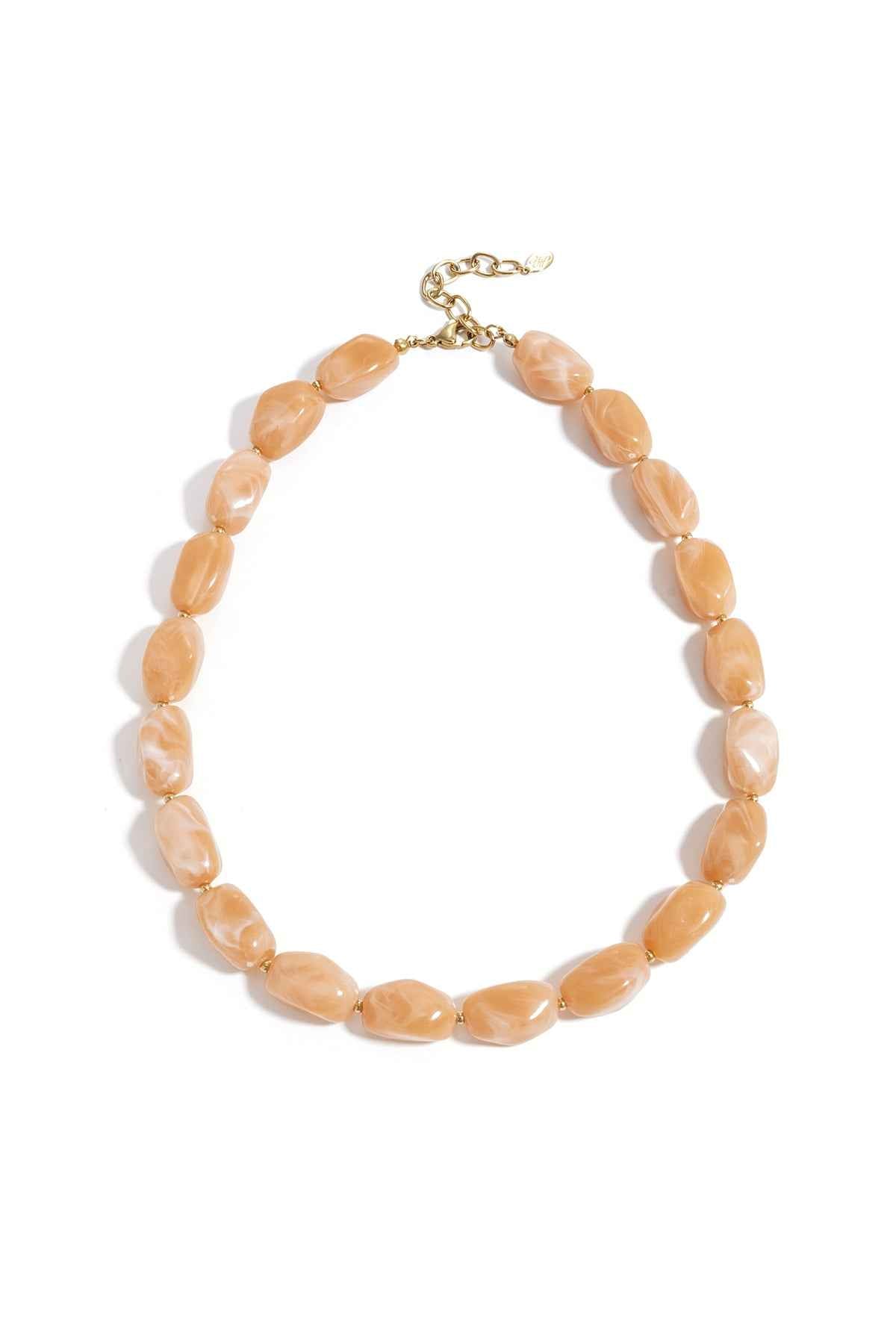 Necklace with organic beads