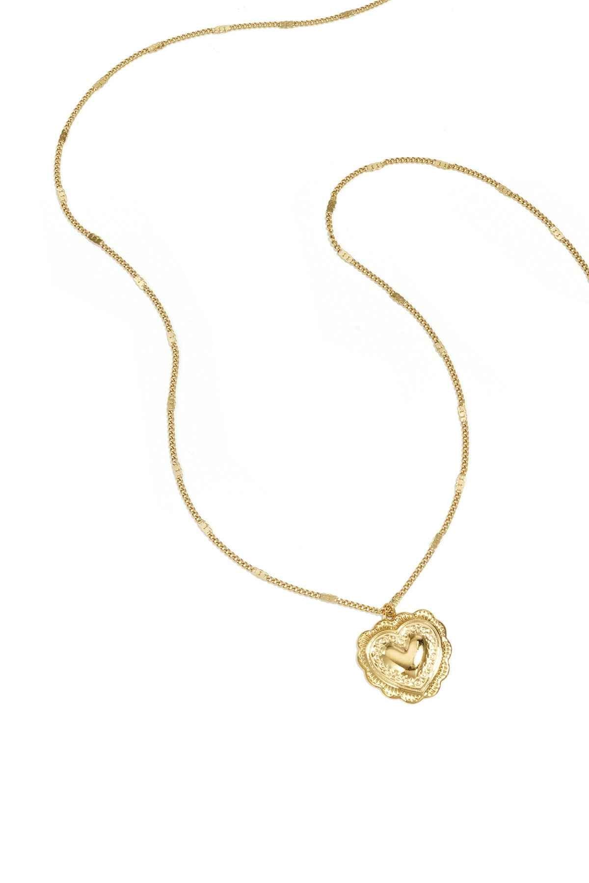 Ketting met platte details en grote hanger