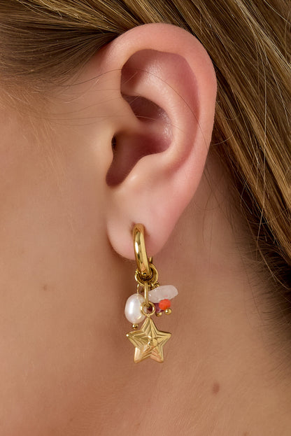 Elegant Gold Star Drop Earrings for Everyday Wear