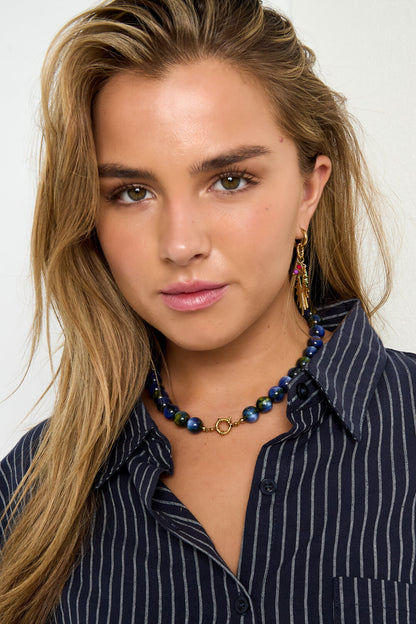 Chic Resin & Stainless Steel Beaded Necklace