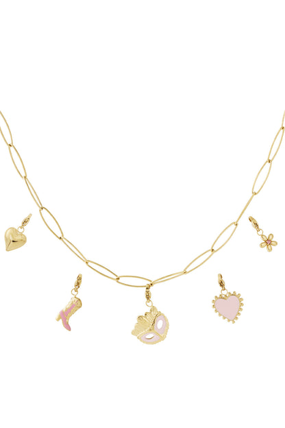 Elegant 14K Gold Plated Flower Heart Necklace
