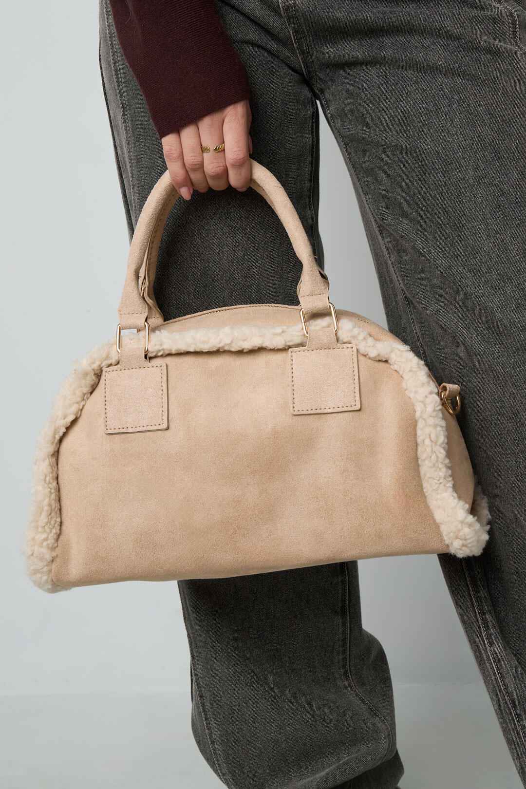 Chic Patchwork Cotton Shoulder Bag for Fall/Winter